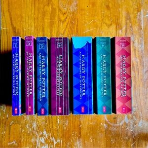 Harry Potter book series, softcover, used condition